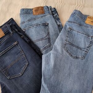 Hollister Men's Jeans - Light and Dark Blue